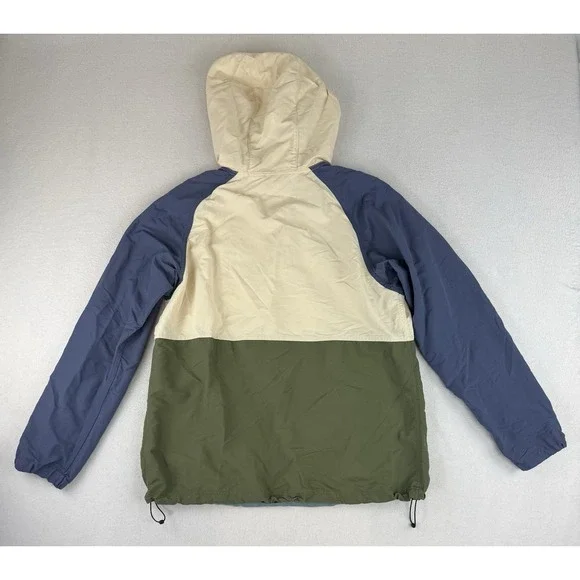 L.L. Bean Colorblock Hooded Jacket Women's Medium Regular Beige Blue Green 50531 - Picture 7 of 7